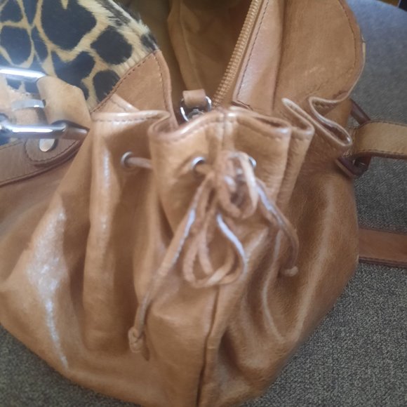 Cavalcanti Leopard Print Tan Leather Tote Bag - Picture 9 of 9